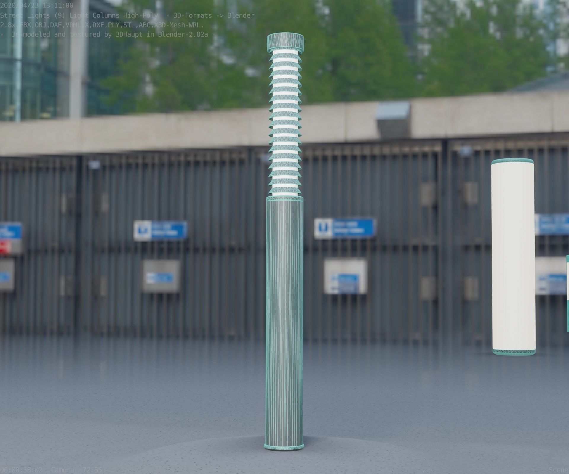 Light Column -10- Street Light -9- Low-poly 3D model_15