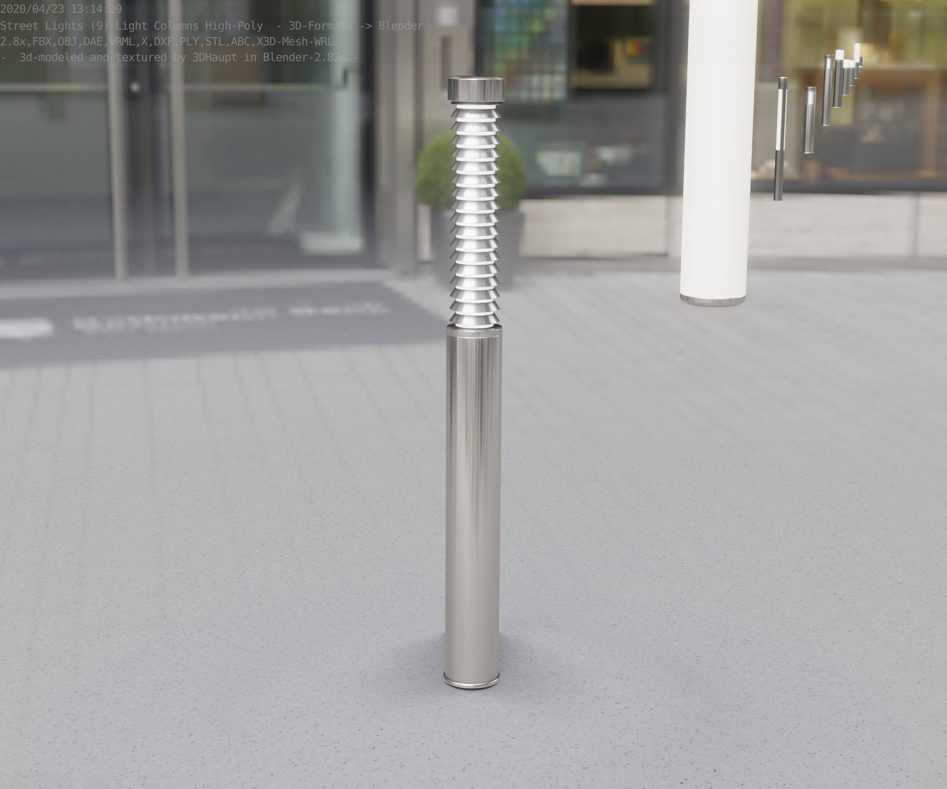 Light Column -10- Street Light -9- Low-poly 3D model_72