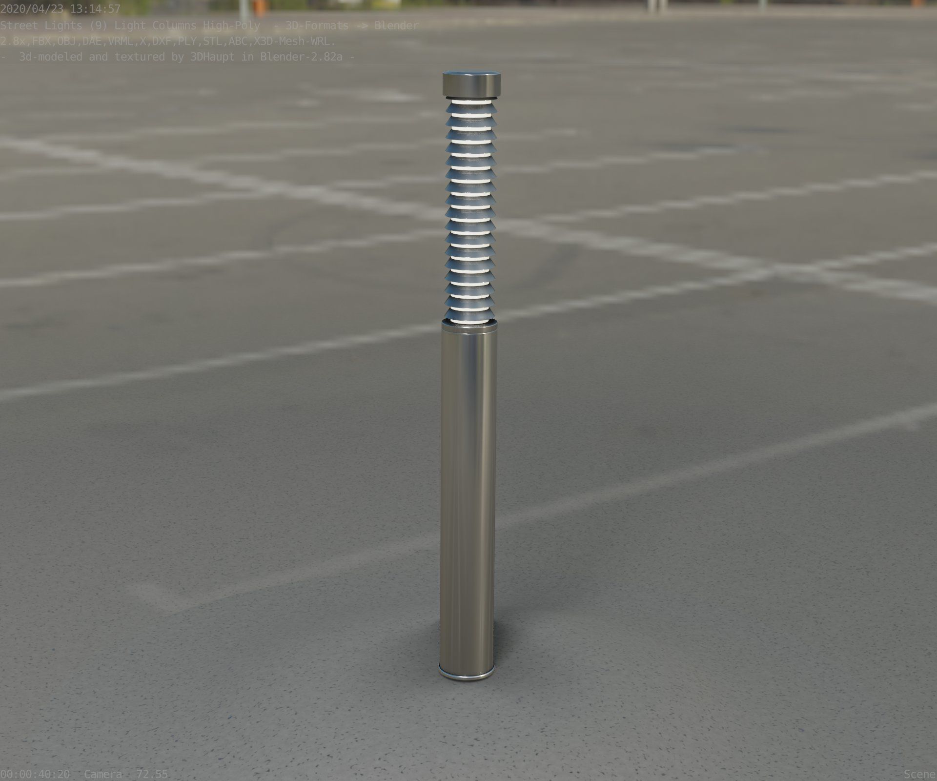 Light Column -10- Street Light -9- Low-poly 3D model_80