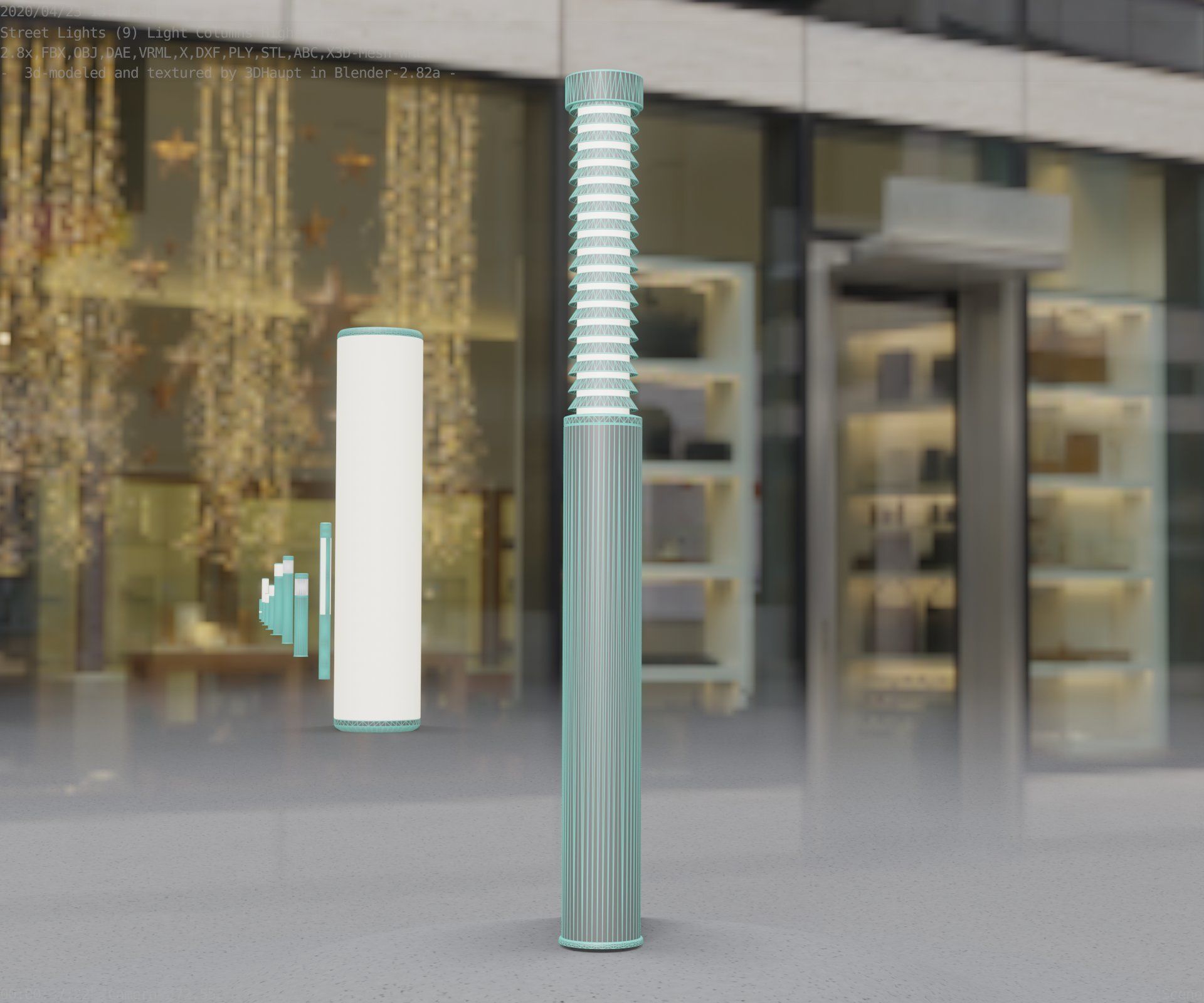 Light Column -10- Street Light -9- Low-poly 3D model_12