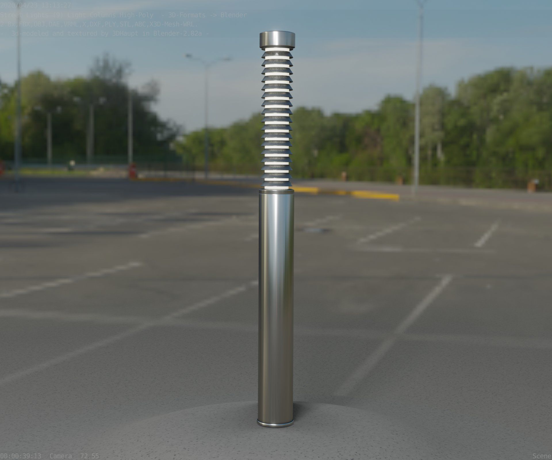 Light Column -10- Street Light -9- Low-poly 3D model_49