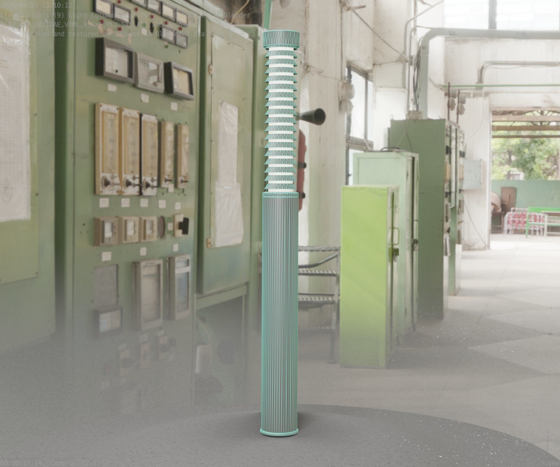 Light Column -10- Street Light -9- Low-poly 3D model_6