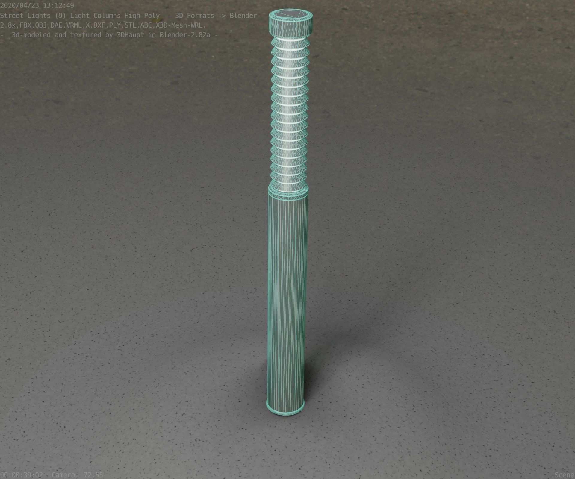 Light Column -10- Street Light -9- Low-poly 3D model_38
