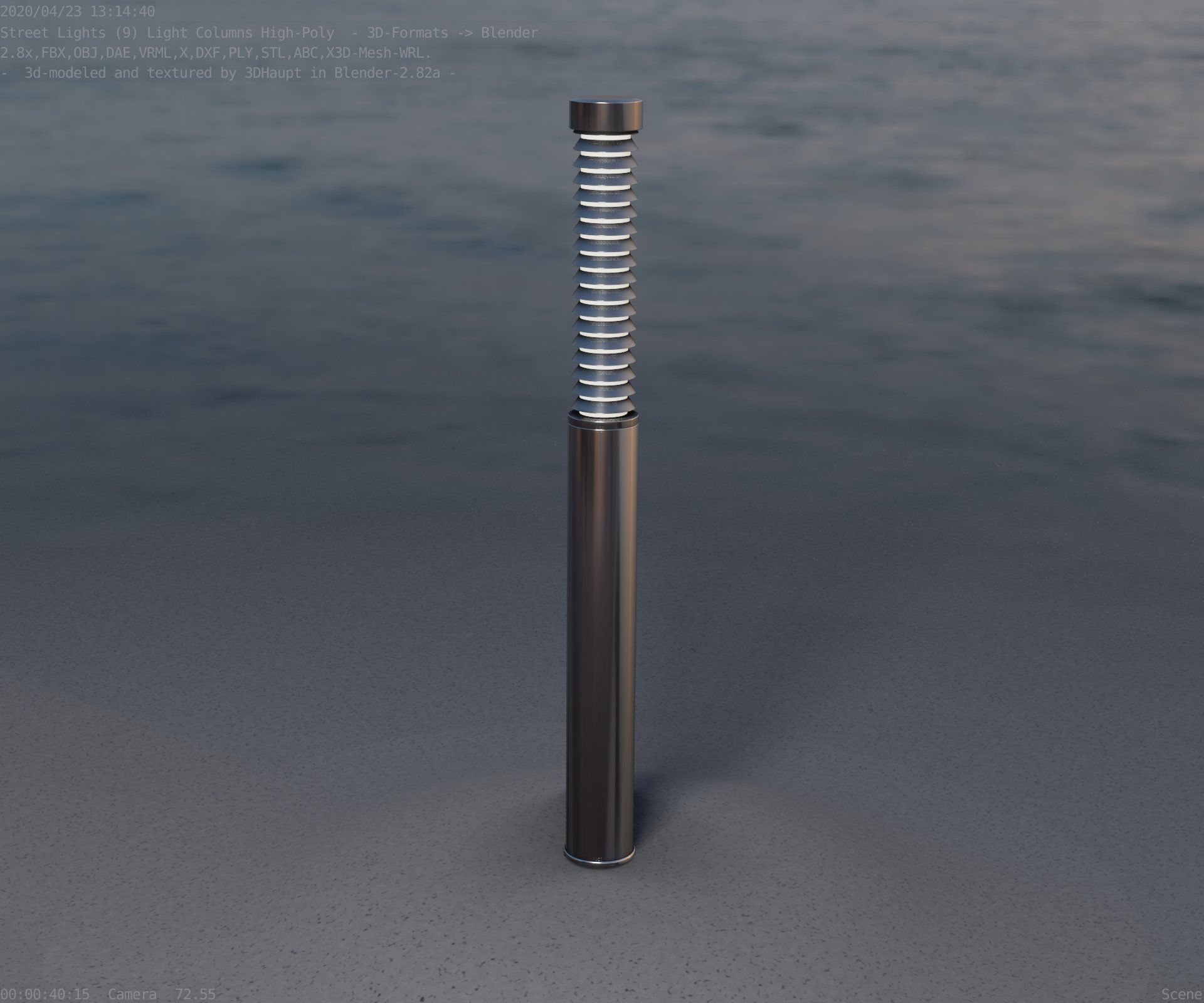 Light Column -10- Street Light -9- Low-poly 3D model_75