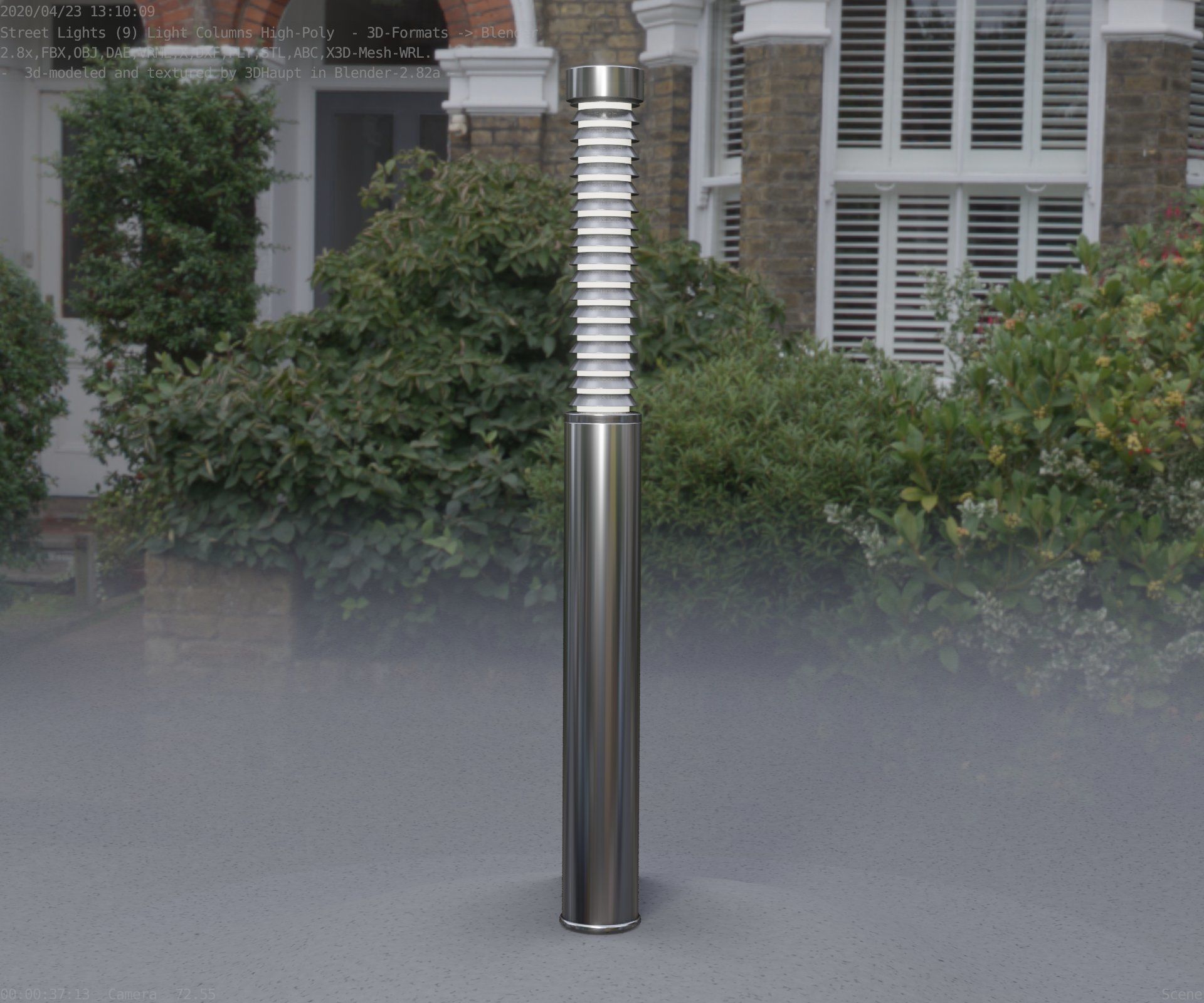 Light Column -10- Street Light -9- Low-poly 3D model_5