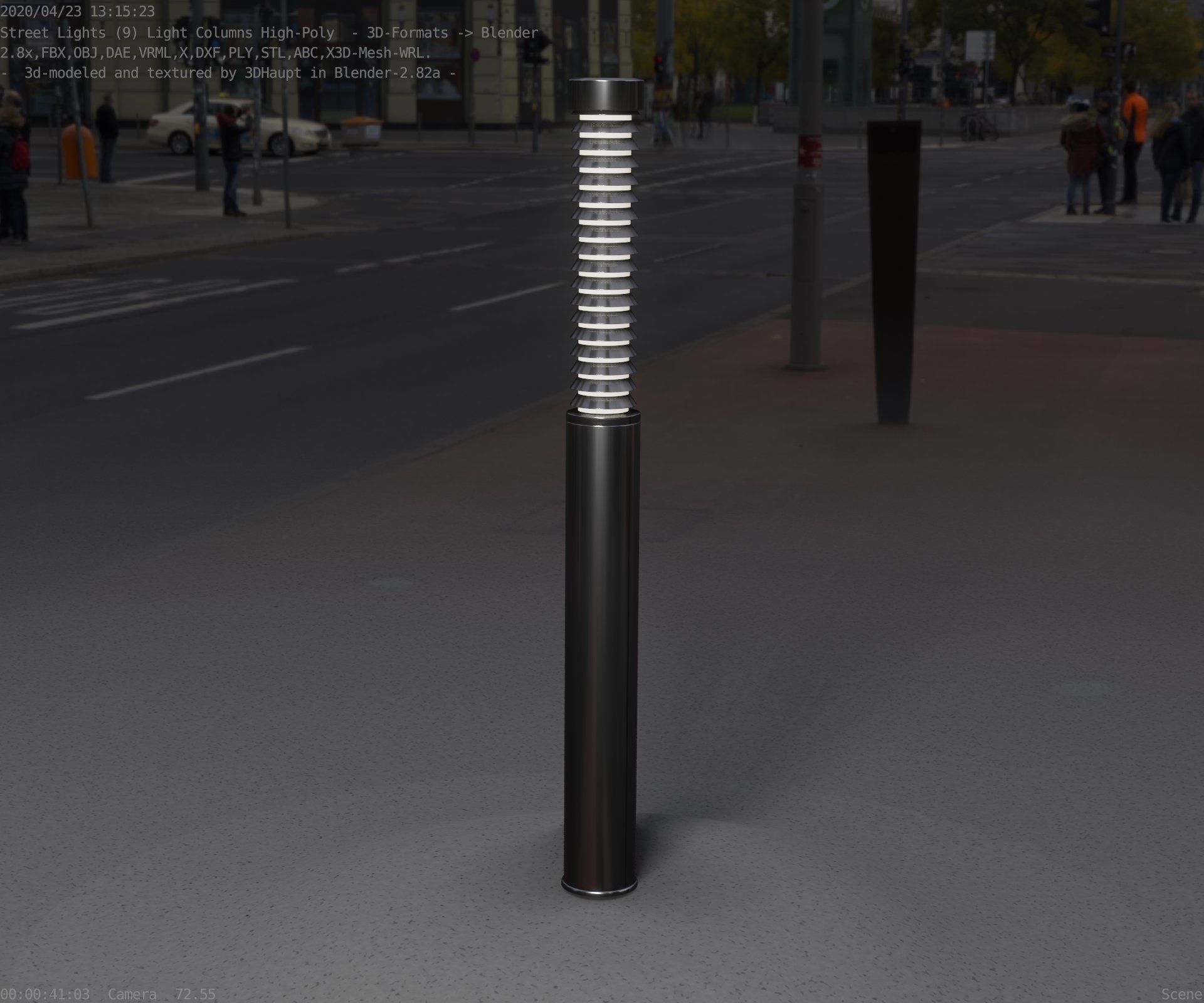 Light Column -10- Street Light -9- Low-poly 3D model_87