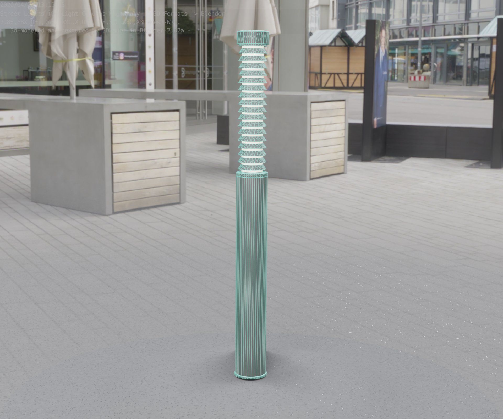 Light Column -10- Street Light -9- Low-poly 3D model_90
