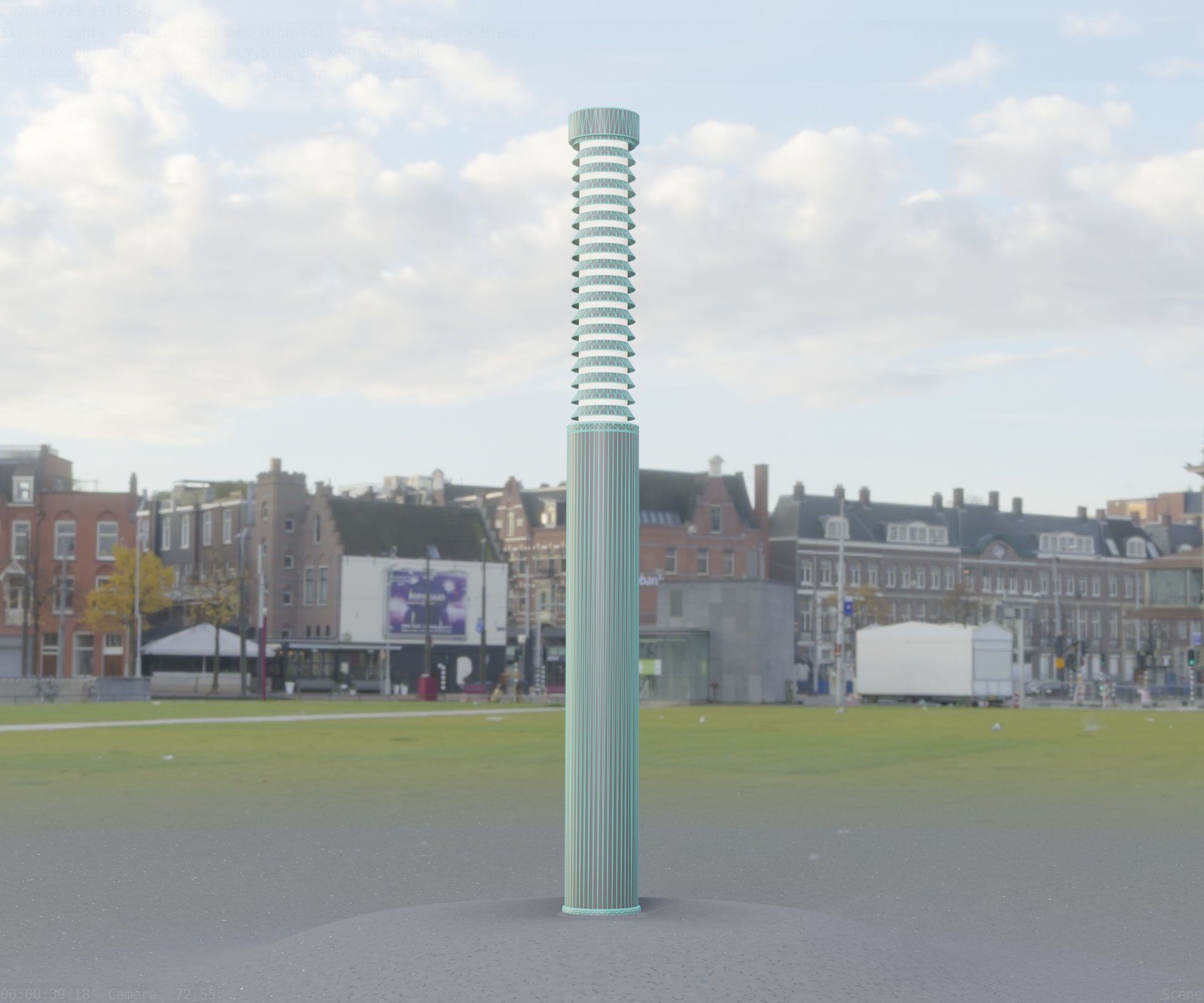 Light Column -10- Street Light -9- Low-poly 3D model_54