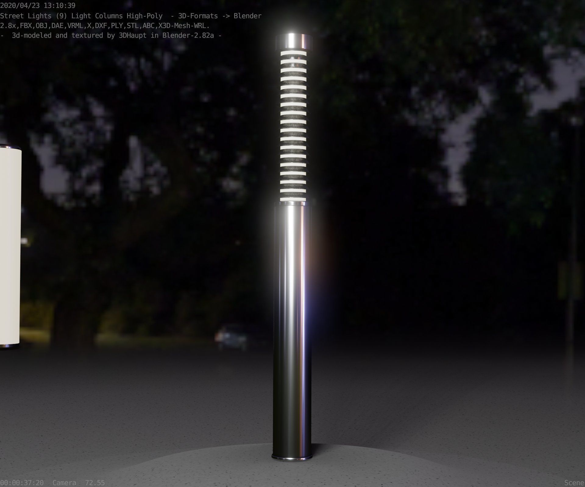 Light Column -10- Street Light -9- Low-poly 3D model_10