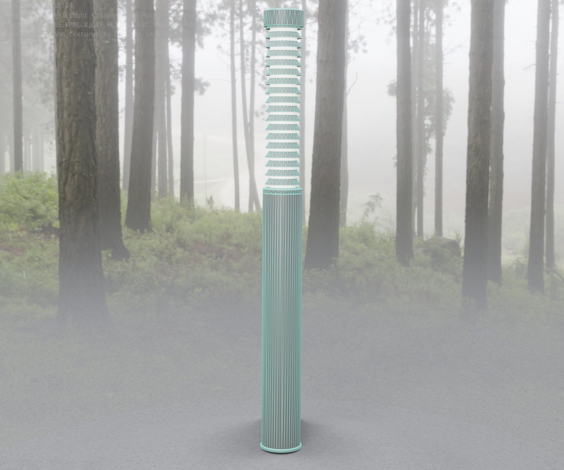 Light Column -10- Street Light -9- Low-poly 3D model_22