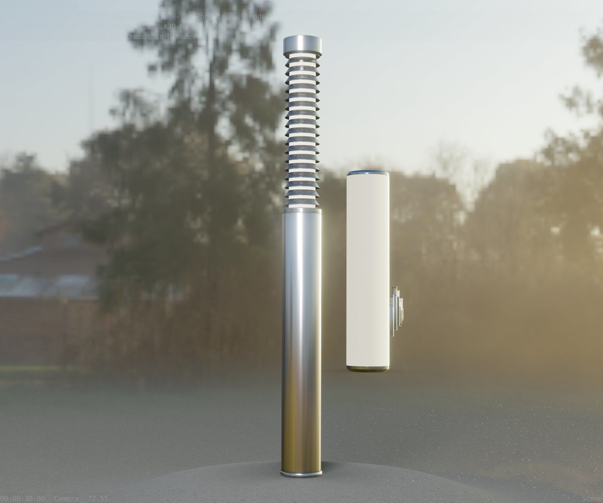 Light Column -10- Street Light -9- Low-poly 3D model_14