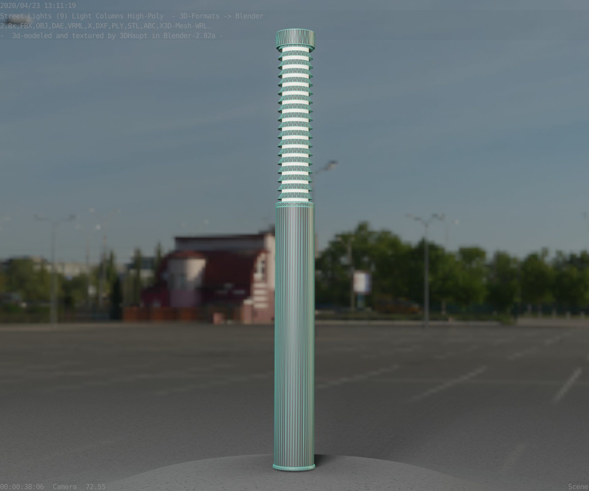 Light Column -10- Street Light -9- Low-poly 3D model_18