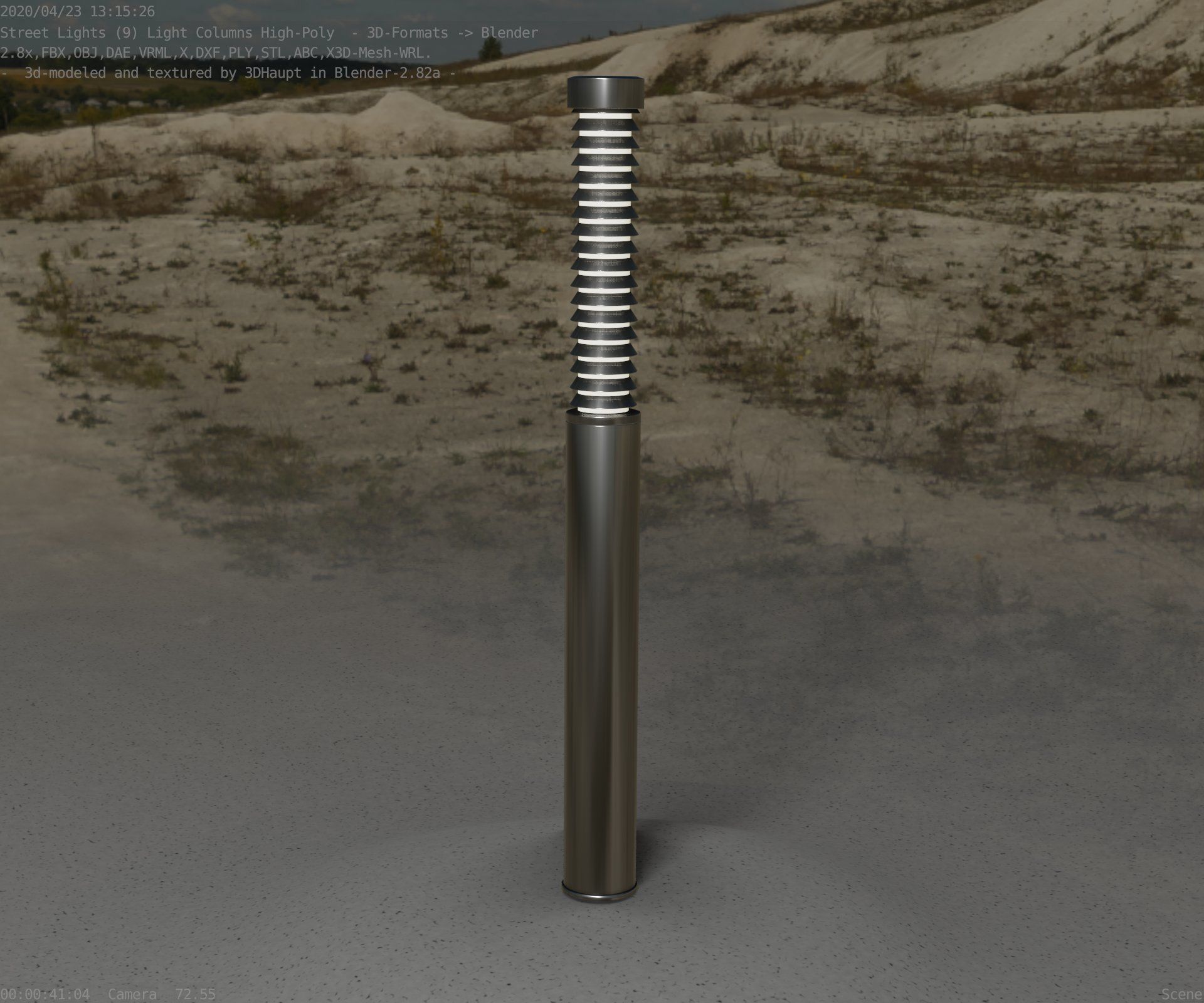 Light Column -10- Street Light -9- Low-poly 3D model_88