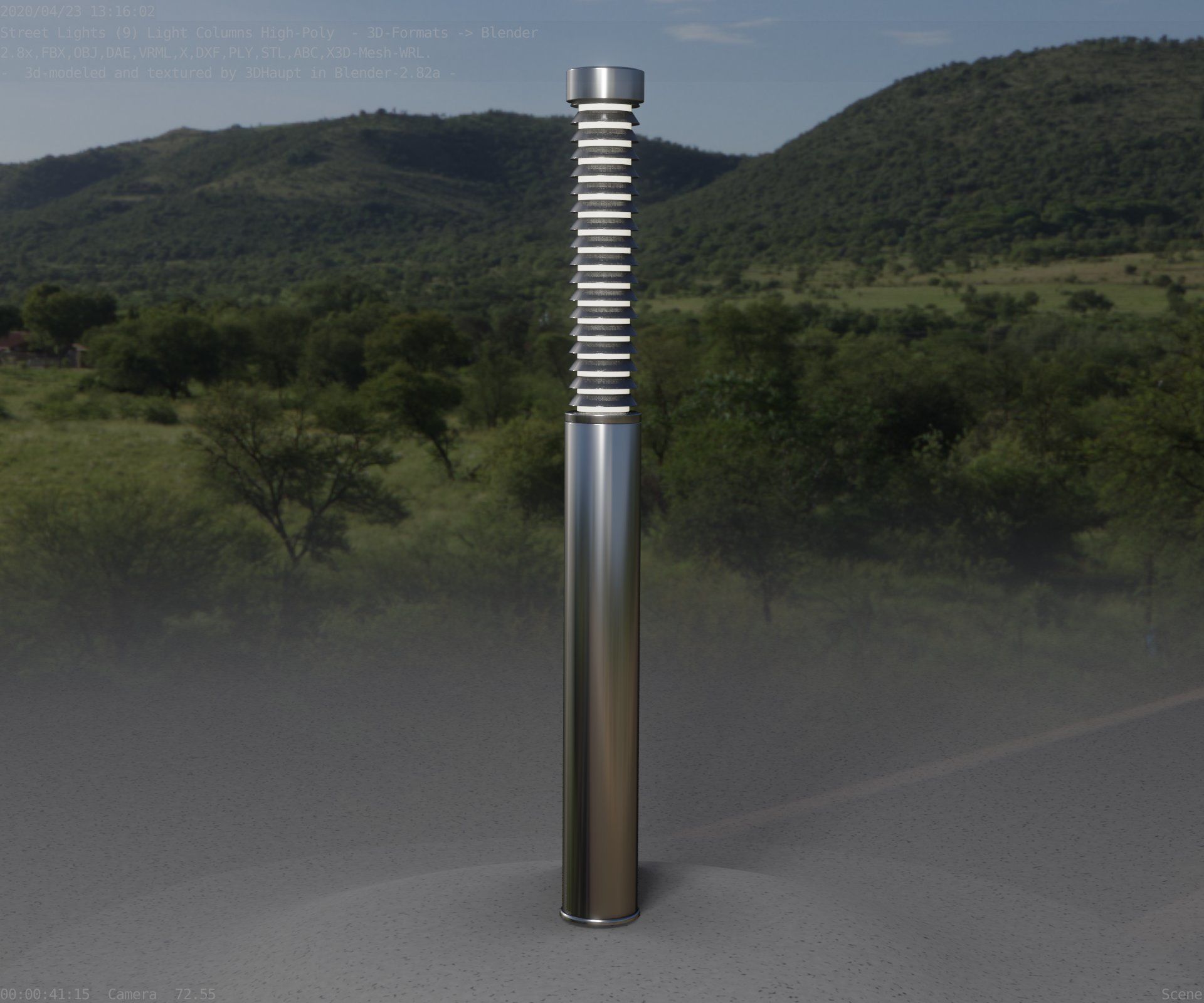 Light Column -10- Street Light -9- Low-poly 3D model_99