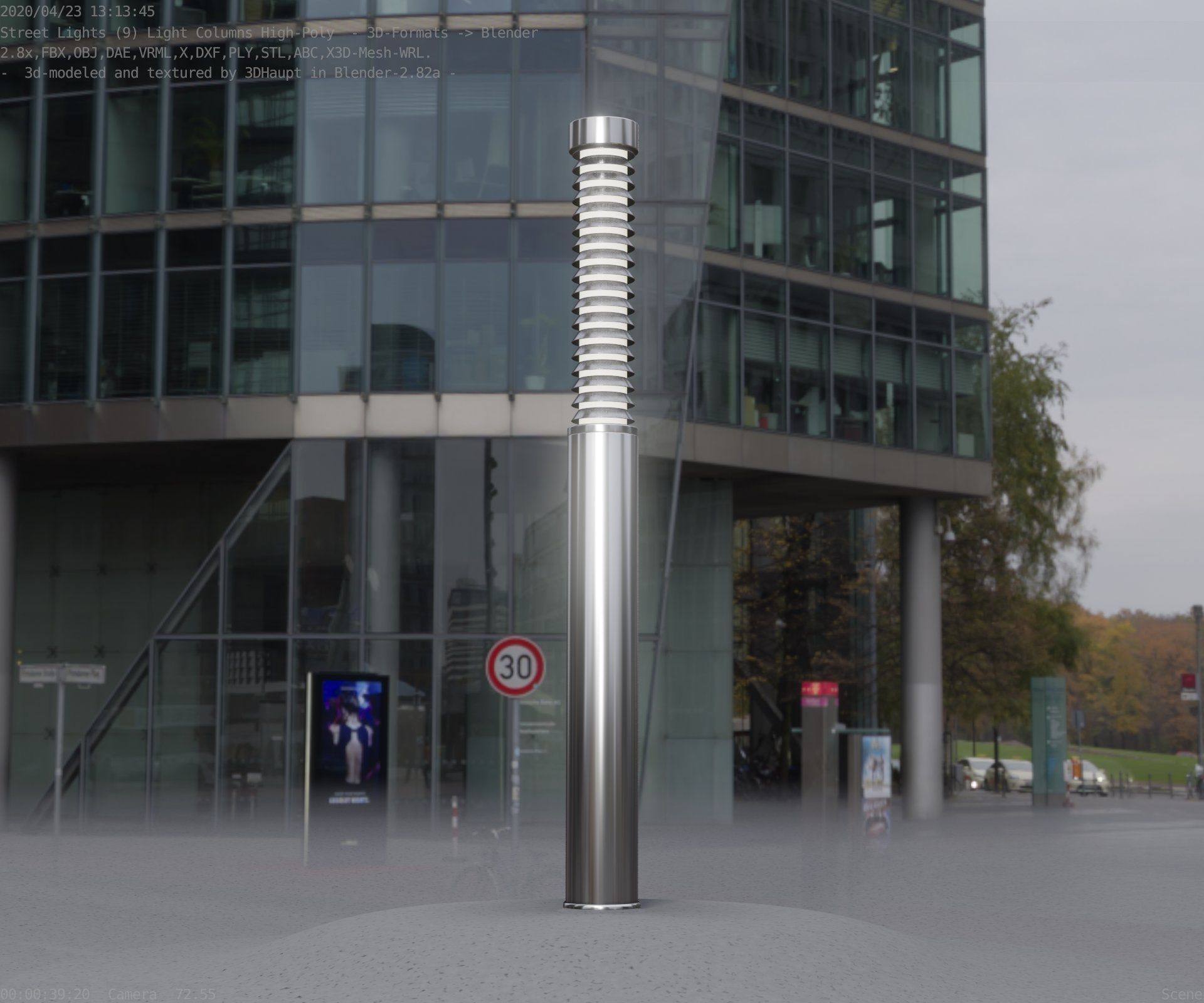 Light Column -10- Street Light -9- Low-poly 3D model_56