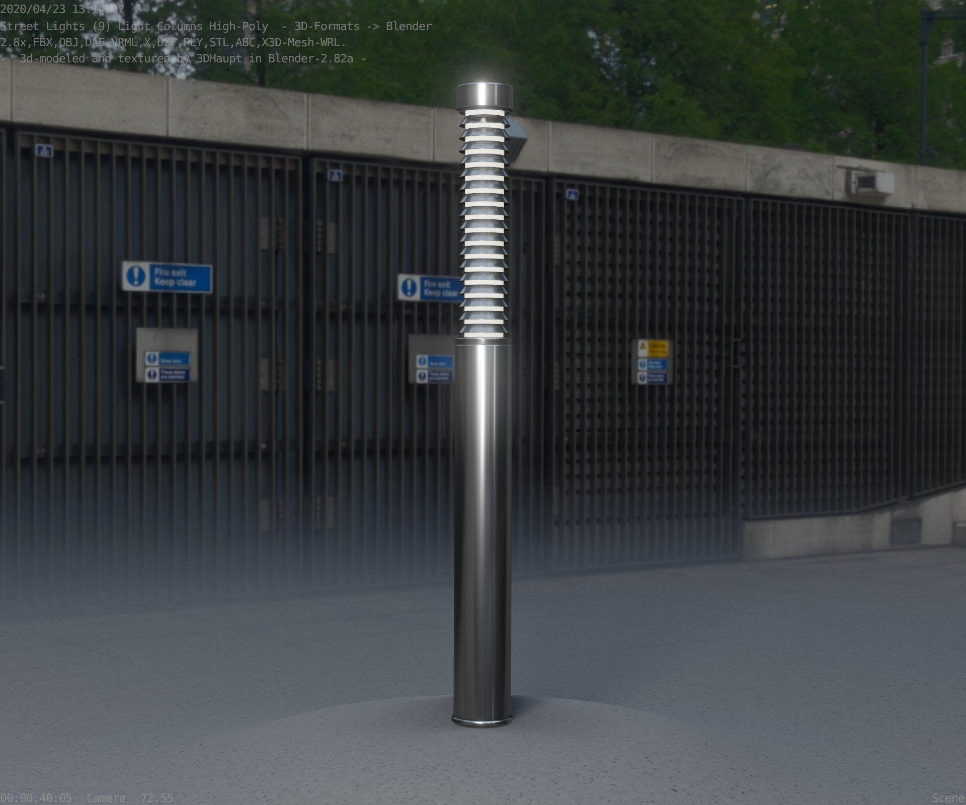 Light Column -10- Street Light -9- Low-poly 3D model_65