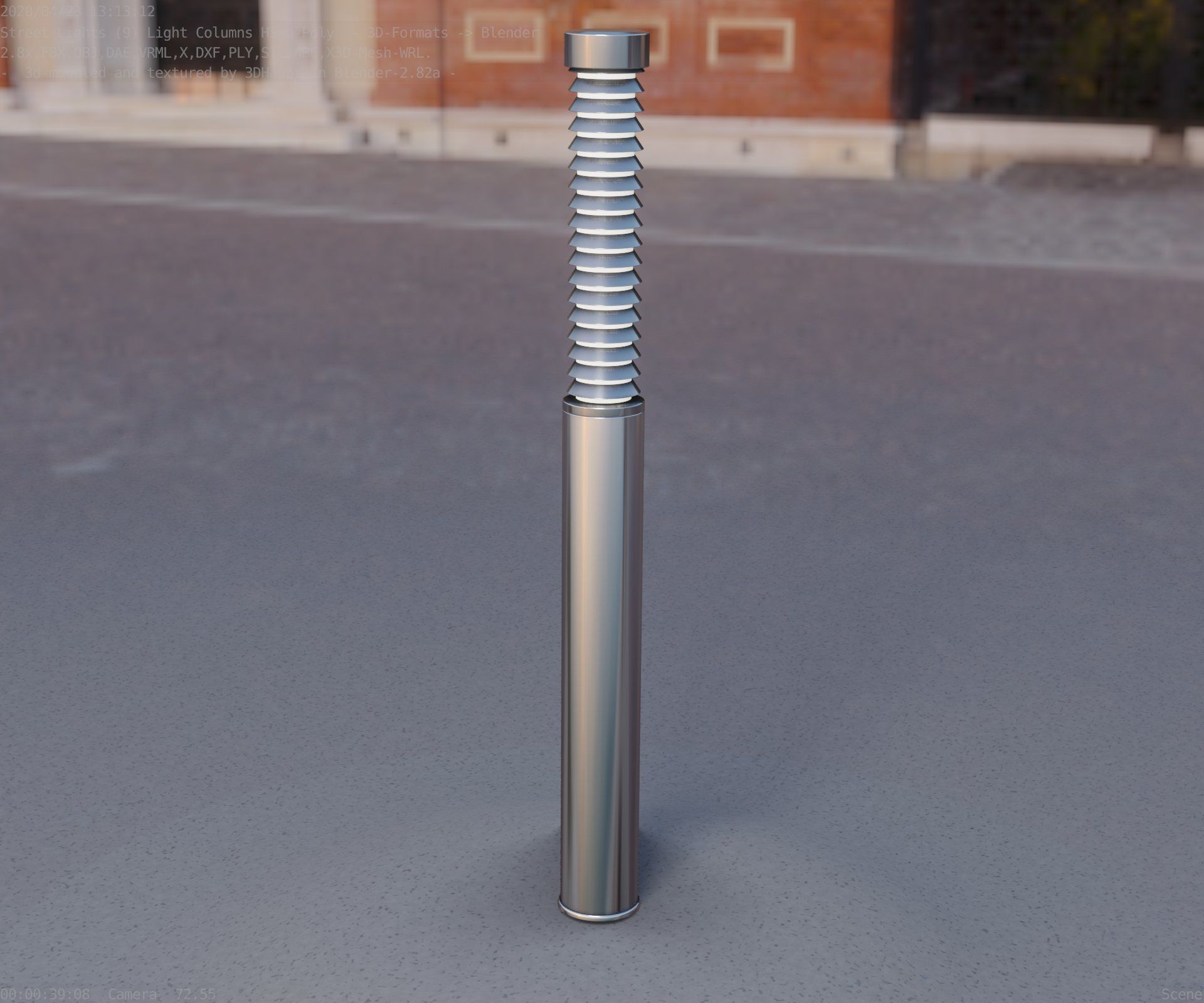 Light Column -10- Street Light -9- Low-poly 3D model_44