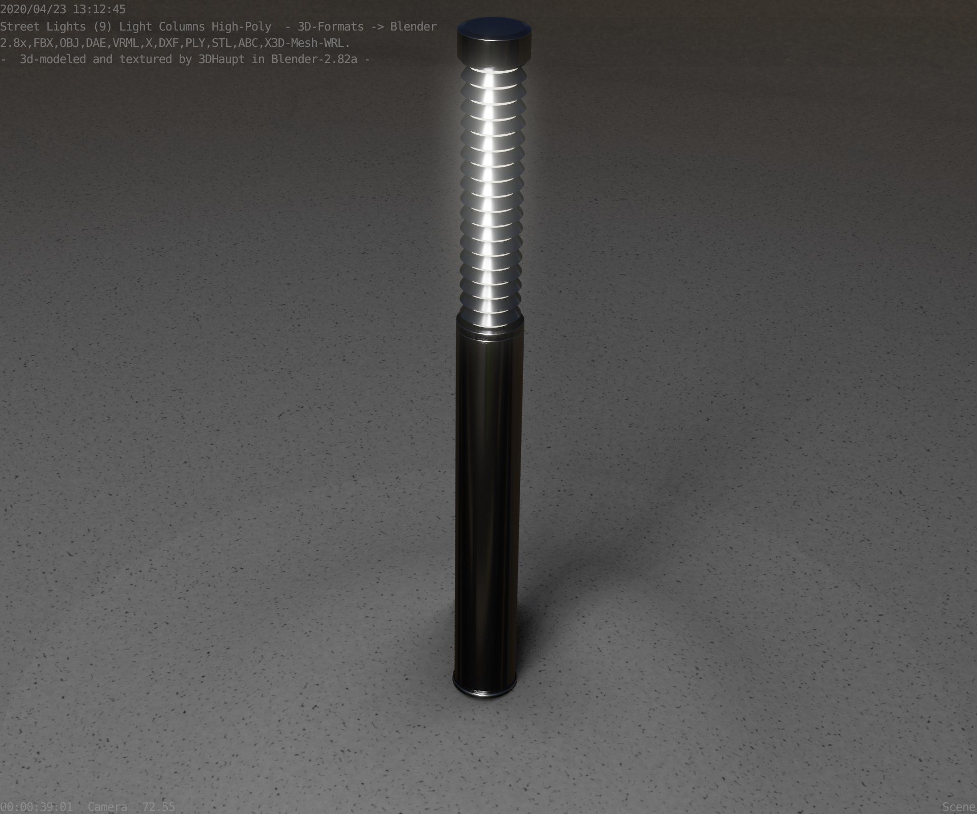 Light Column -10- Street Light -9- Low-poly 3D model_37