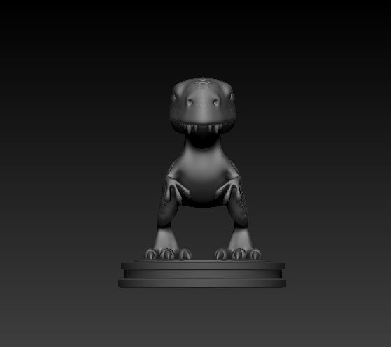Cartoonized dinosaur 3D print model_3