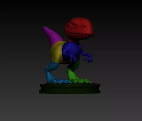 Cartoonized dinosaur 3D print model_0