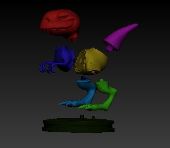 Cartoonized dinosaur 3D print model_2