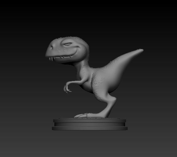Cartoonized dinosaur 3D print model_4
