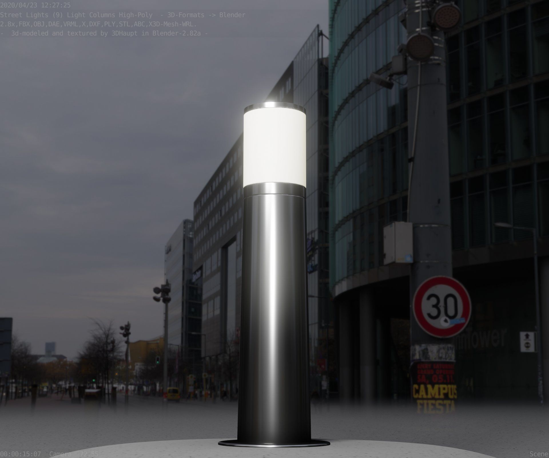 Light Column -4- Street Light -9- 3D model_6