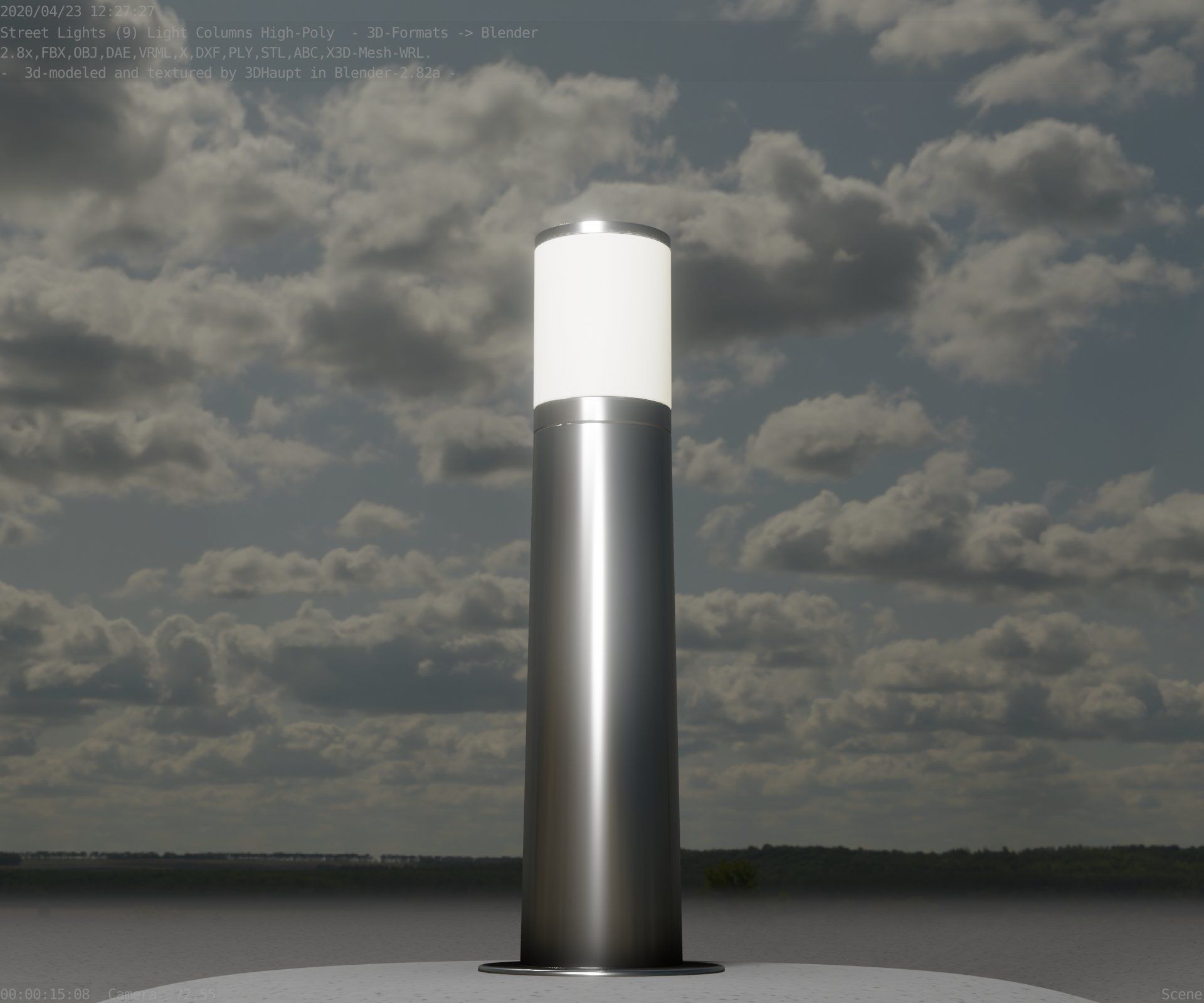 Light Column -4- Street Light -9- 3D model_7