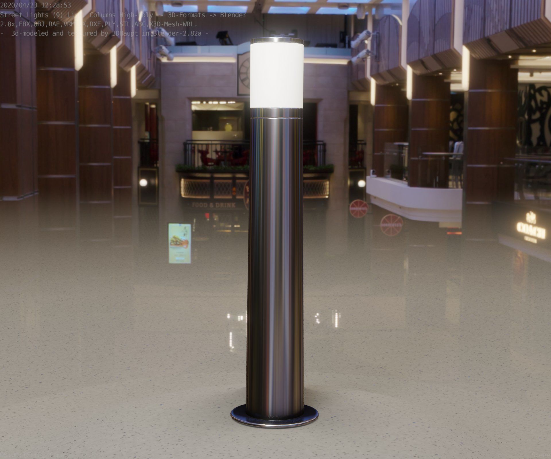 Light Column -5- Street Light -9- 3D model_13