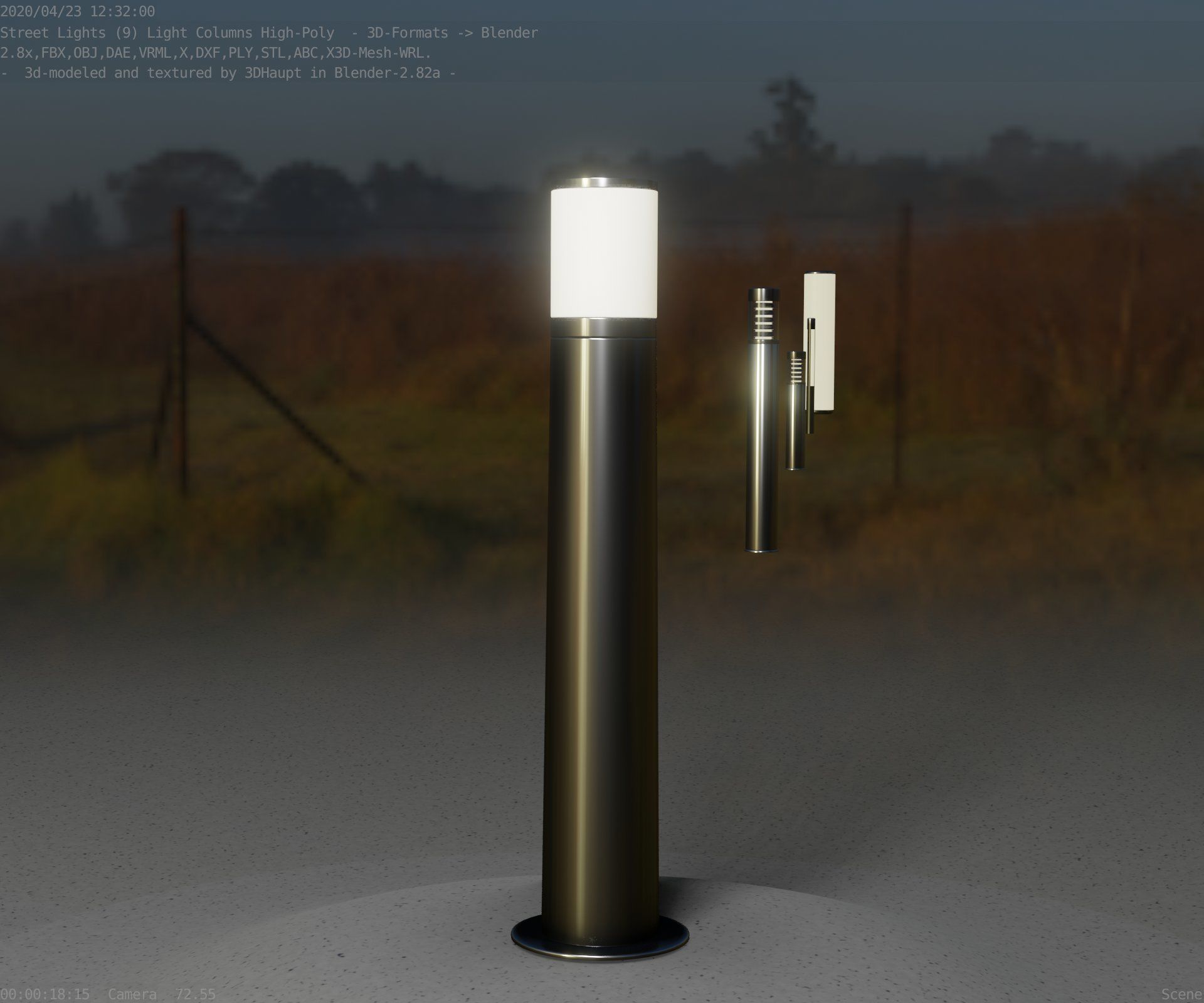 Light Column -5- Street Light -9- 3D model_59