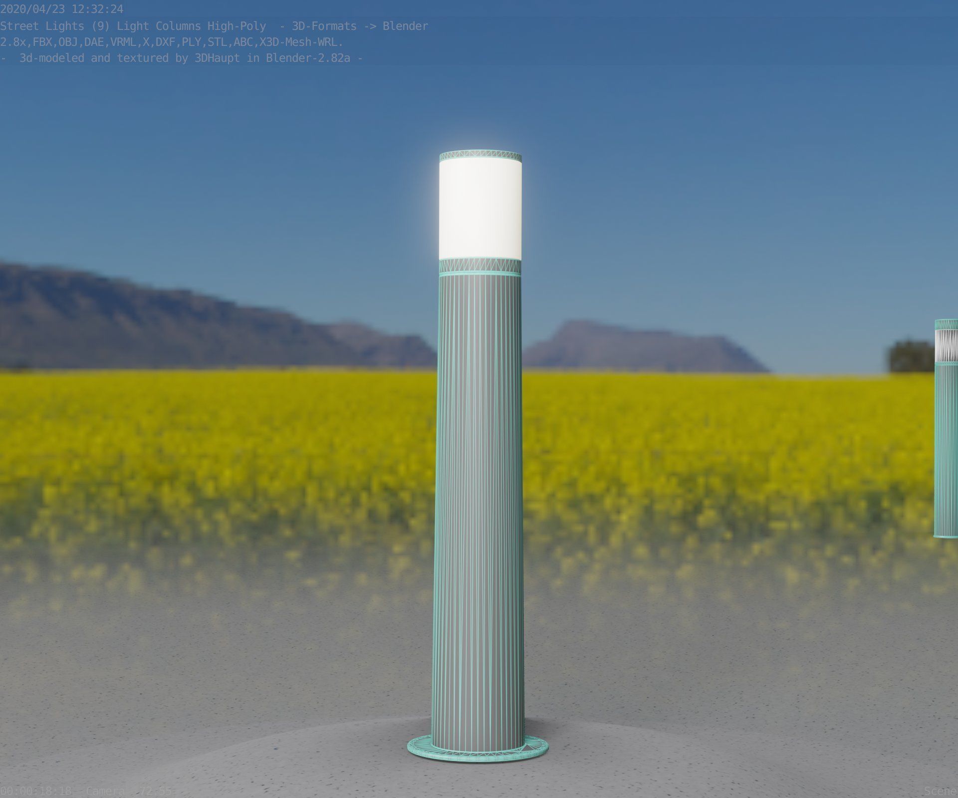 Light Column -5- Street Light -9- 3D model_62