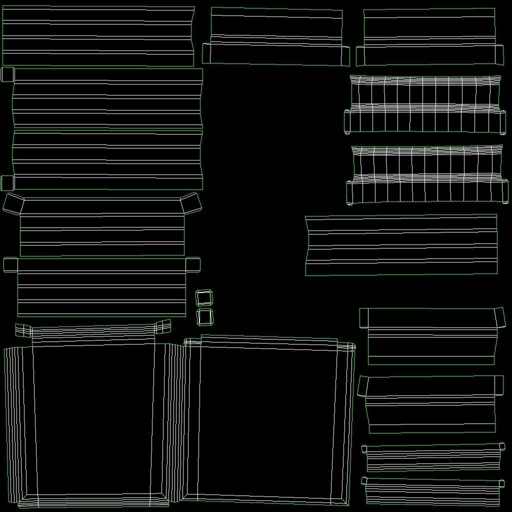 Classic Wooden Chair Low-poly 3D model_16