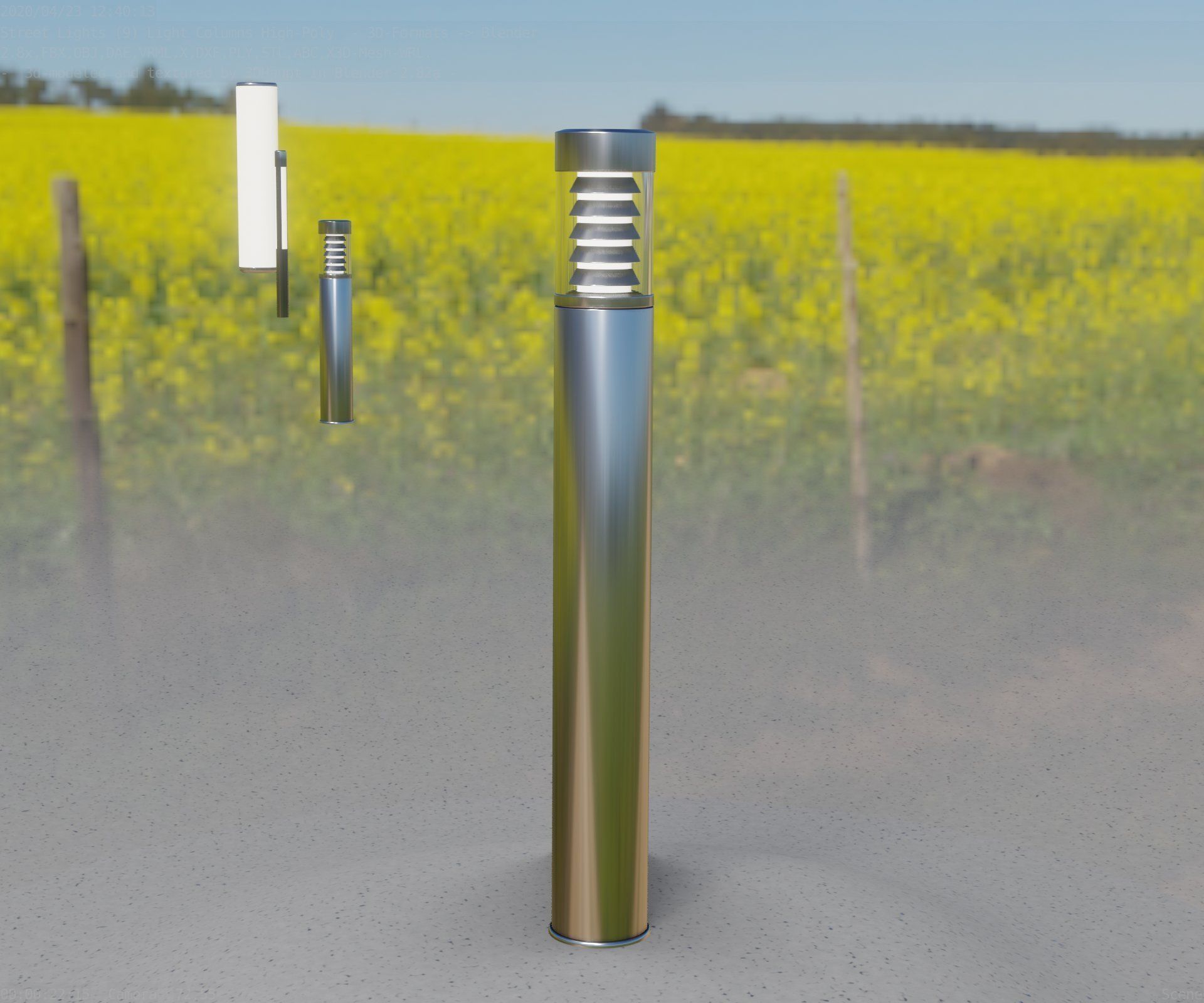 Light Column -6- Street Light -9- 3D model_7