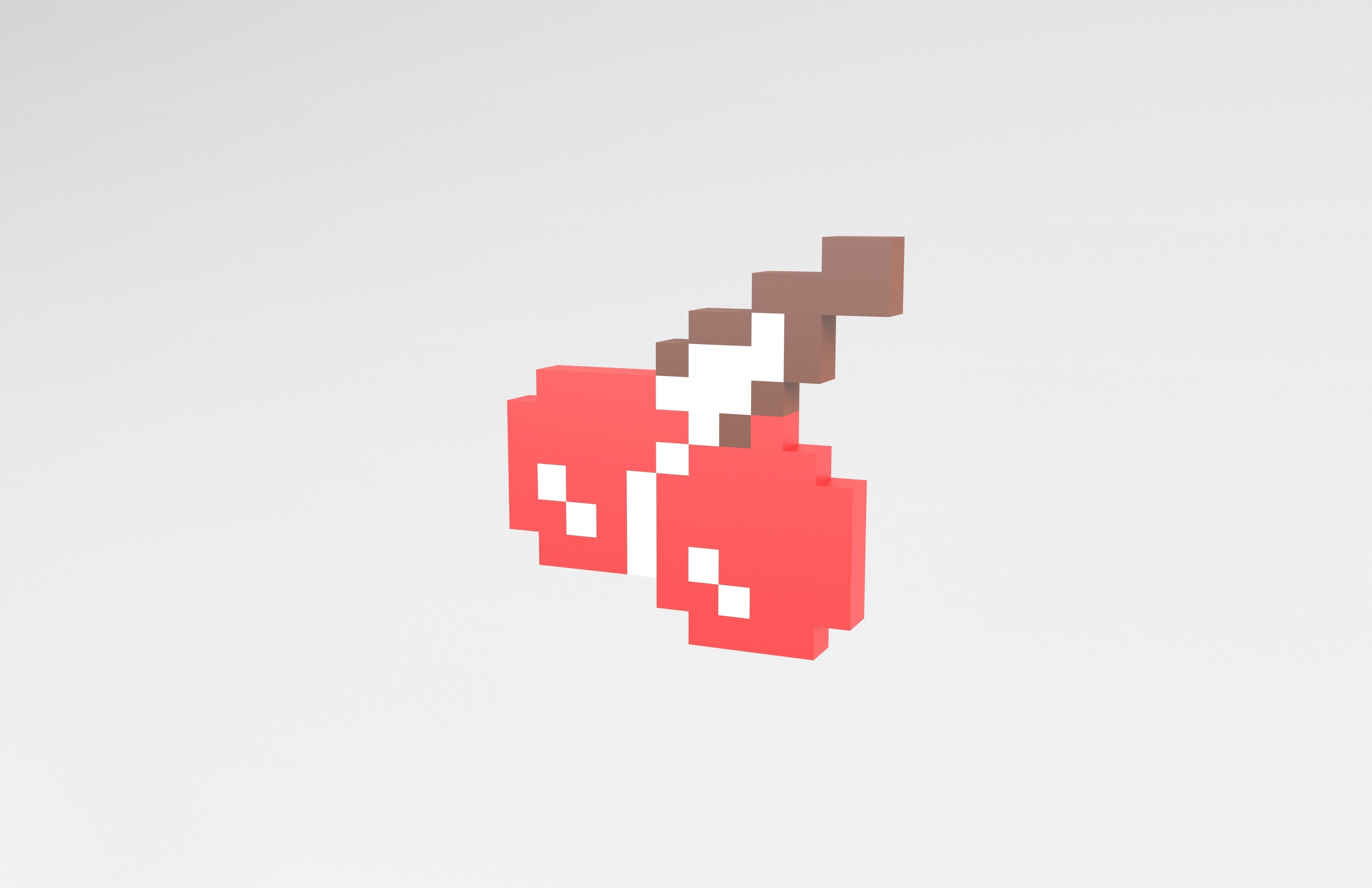 Pixel Cherry v1 001 Low-poly 3D model_2