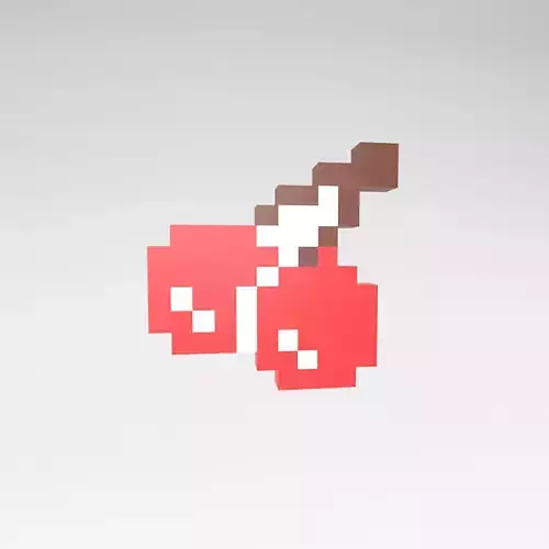 Pixel Cherry v1 001 Low-poly 3D model