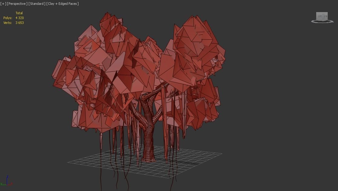 Chinese Banyan Tree Low-poly 3D model_5