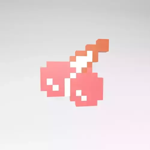 Pixel Cherry v1 004 Low-poly 3D model