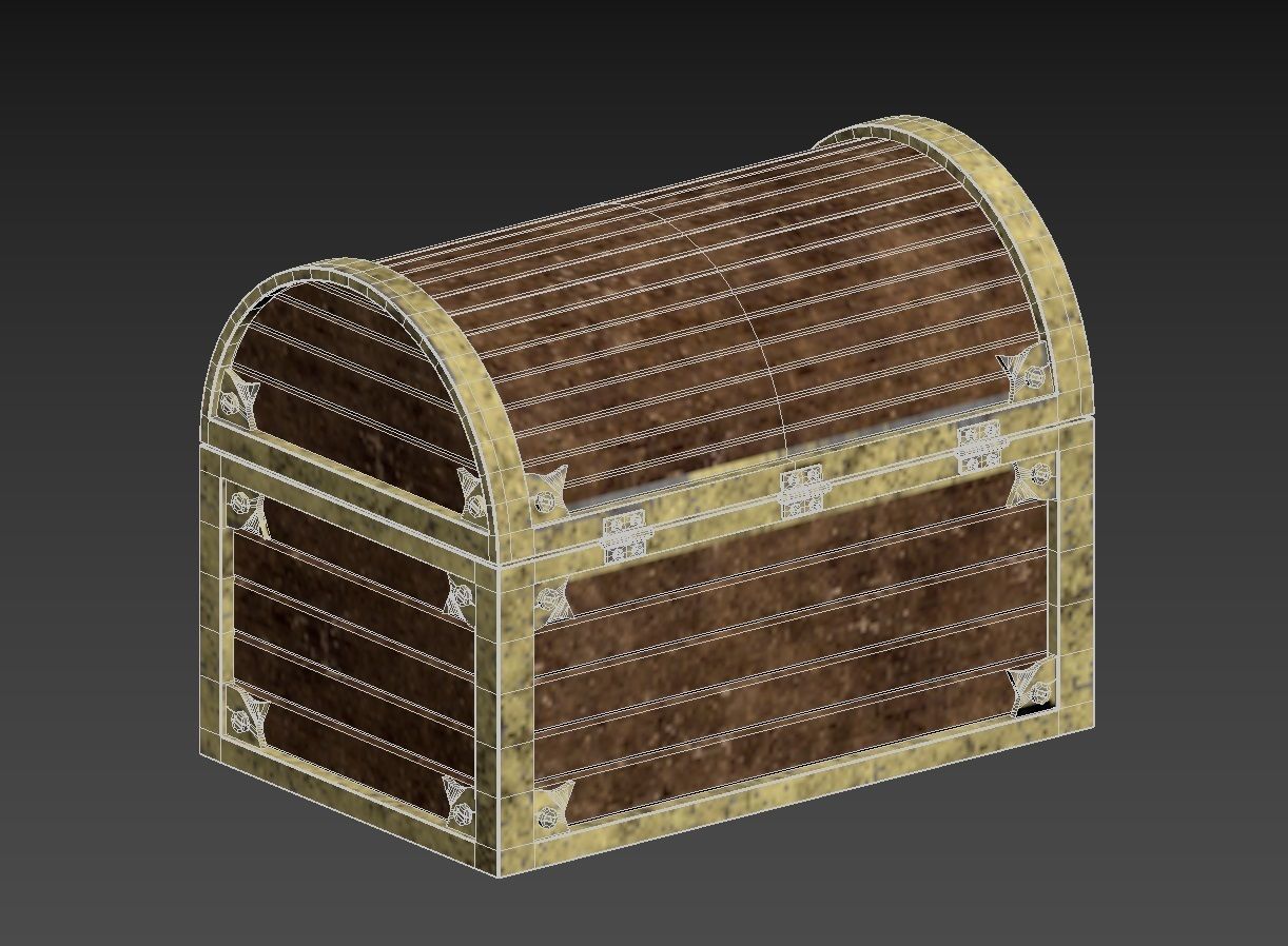 Treasure Chest Low-poly 3D model_6