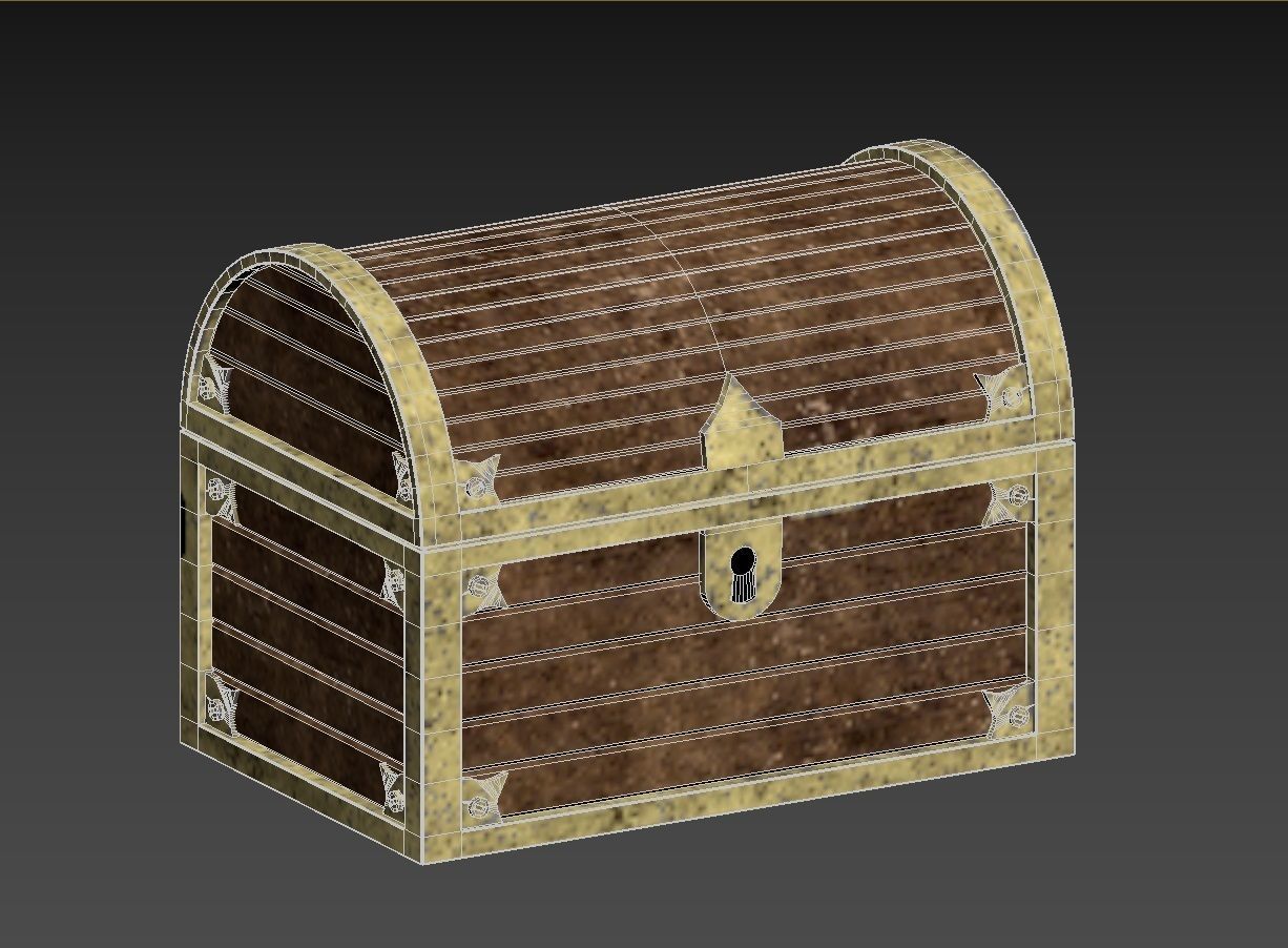 Treasure Chest Low-poly 3D model_4