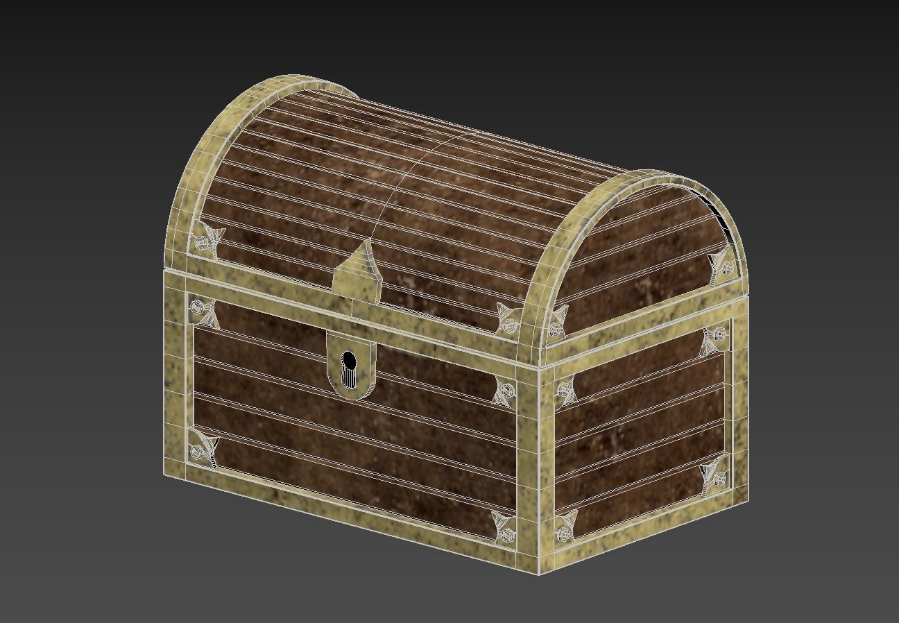 Treasure Chest Low-poly 3D model_5