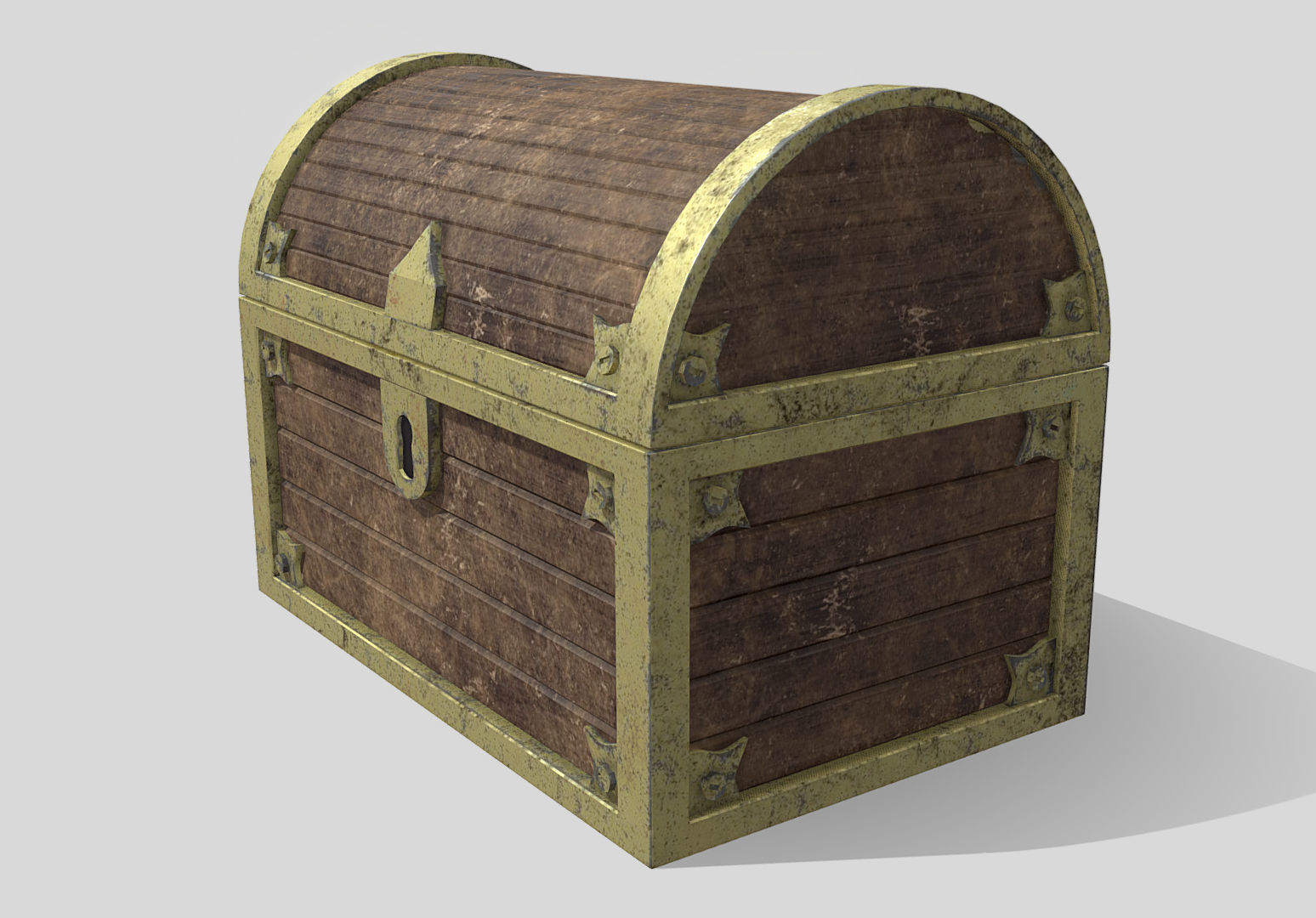 Treasure Chest Low-poly 3D model_1