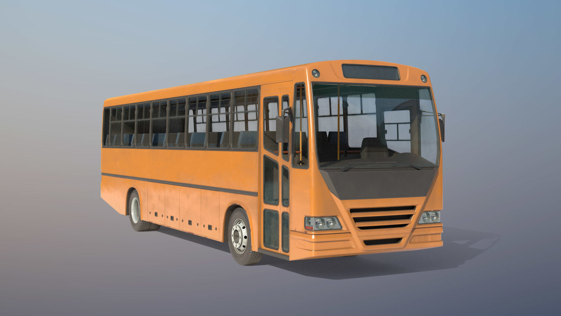 City Bus Low-poly 3D model_1