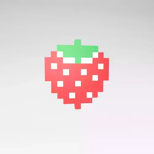 Pixel Strawberries v1 001 Low-poly 3D model