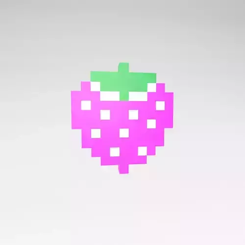 Pixel Strawberries v1 003 Low-poly 3D model