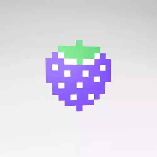 Pixel Strawberries v1 004 Low-poly 3D model