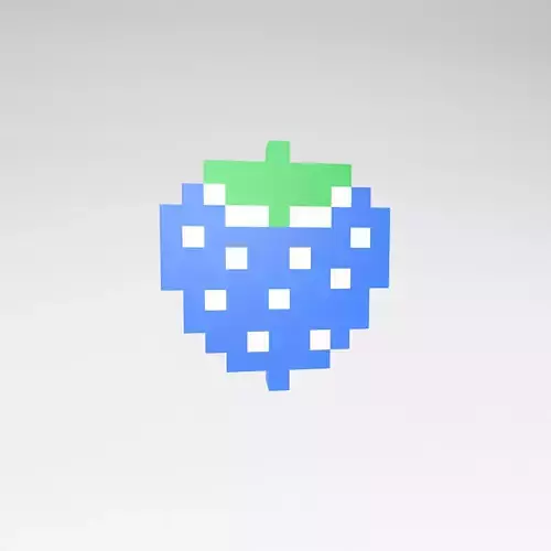 Pixel Strawberries v1 005 Low-poly 3D model