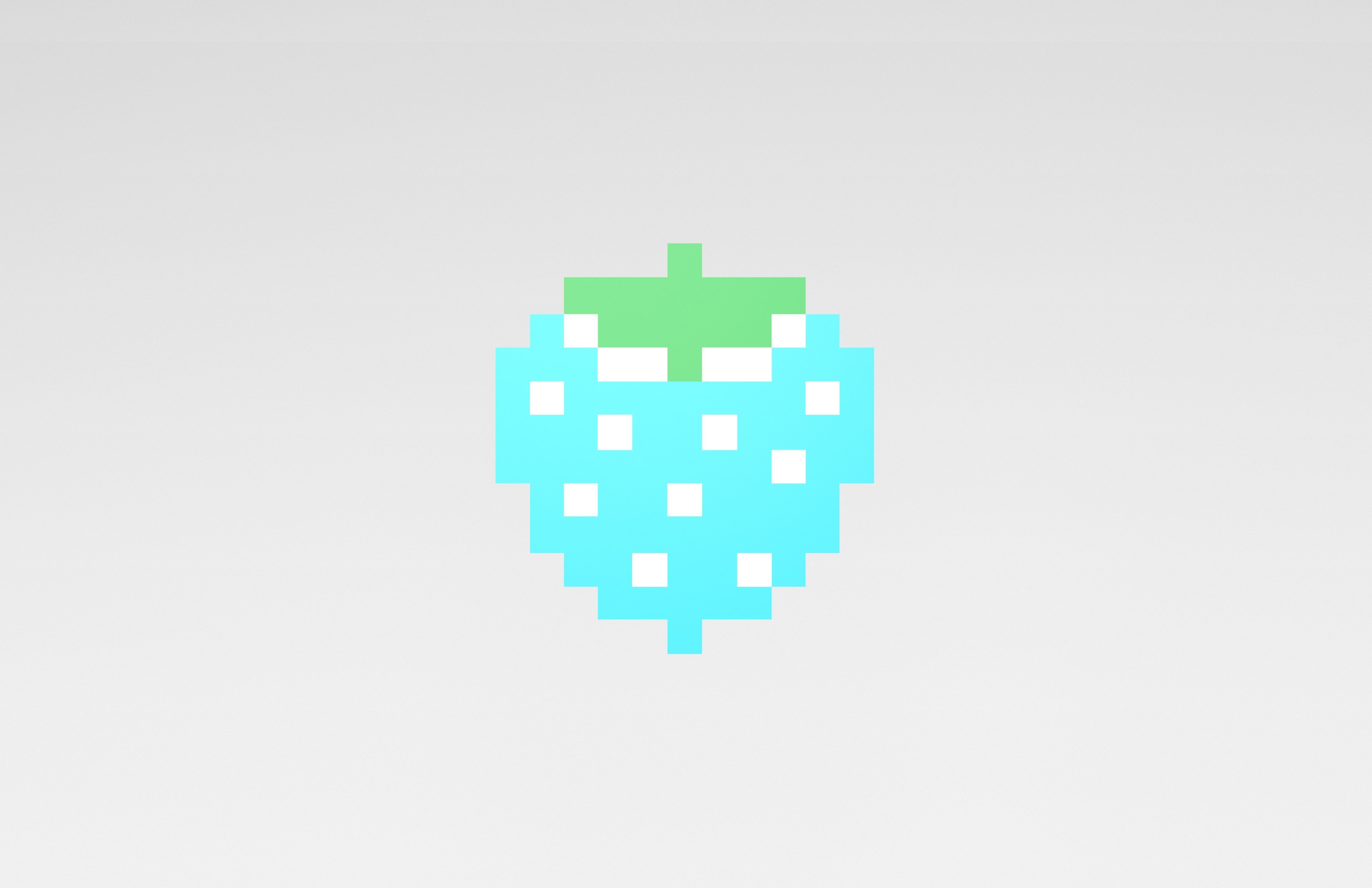 Pixel Strawberries v1 006 Low-poly 3D model_1
