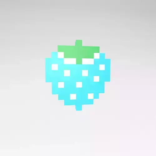Pixel Strawberries v1 006 Low-poly 3D model