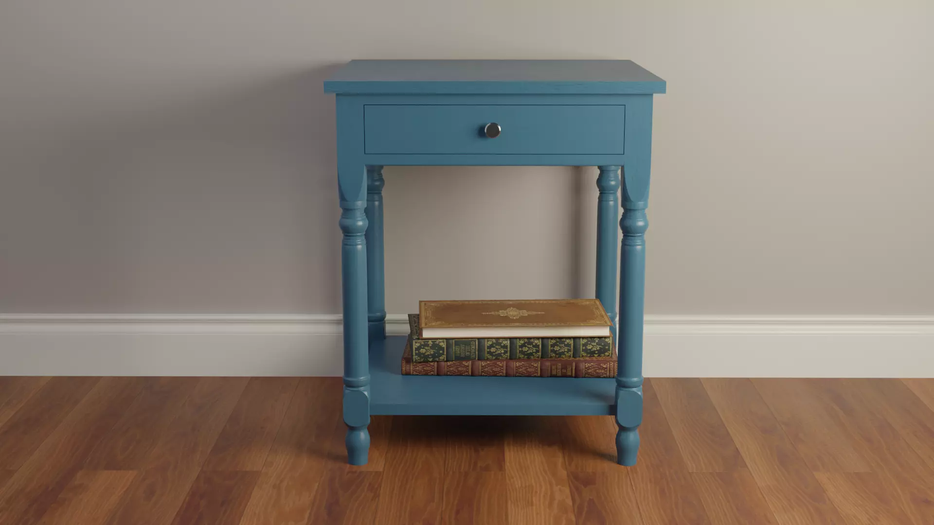 Fine Blue Wood Nightstand Free 3D model