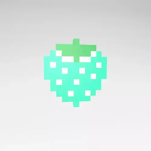 Pixel Strawberries v1 007 Low-poly 3D model